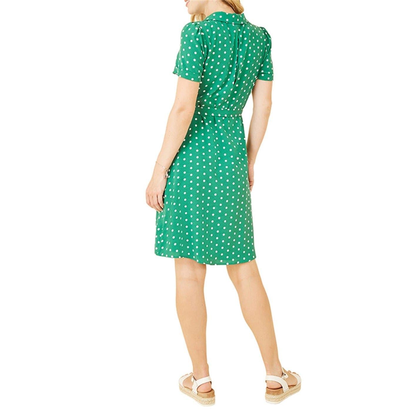 Yumi Retro Collared Neck Knee Length Shirtdress