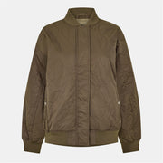 Vans Bennett Quilted Solid Patterned Bomber Jacket with Ribbed Cuff