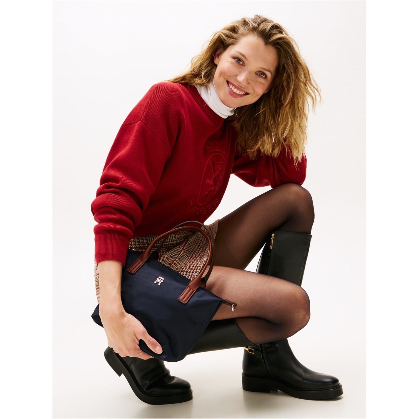 Tommy Hilfiger Popette Mini Trapezoid Tote with Gold Tone Hardware