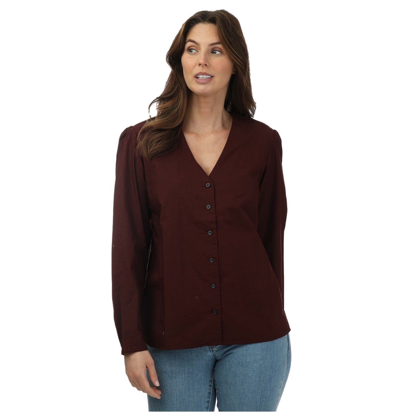 DOCKERS V Neck Long Sleeve Regular Fit Blouse