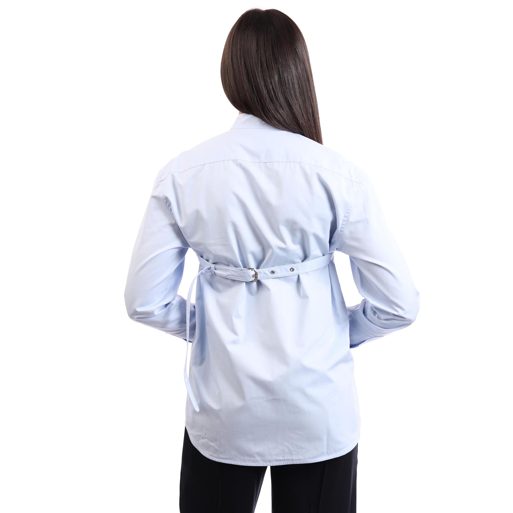 Off White Poplin Cross Belt Shirt