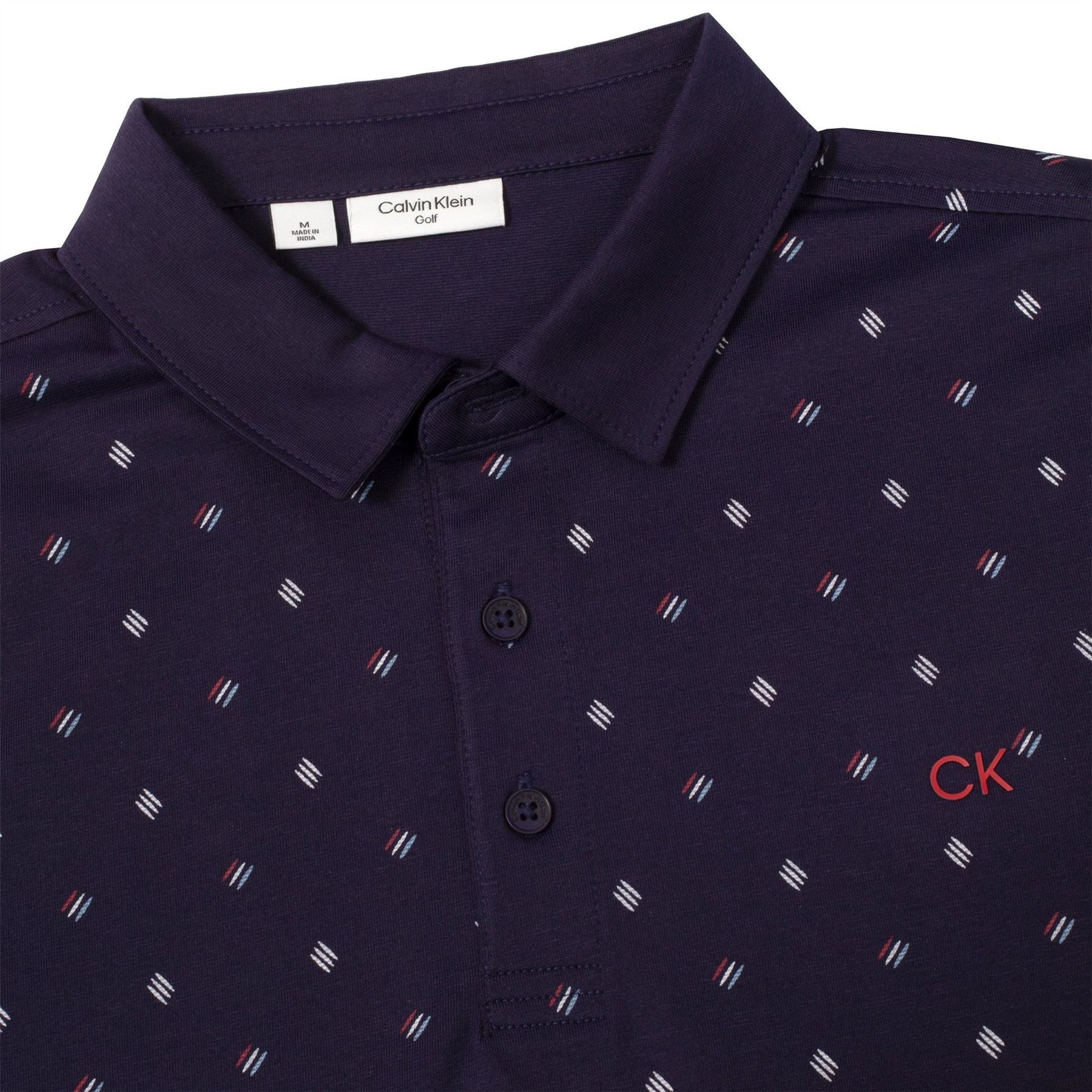 Calvin Klein Golf Graphic Print Collared Short Sleeve Polo Shirt