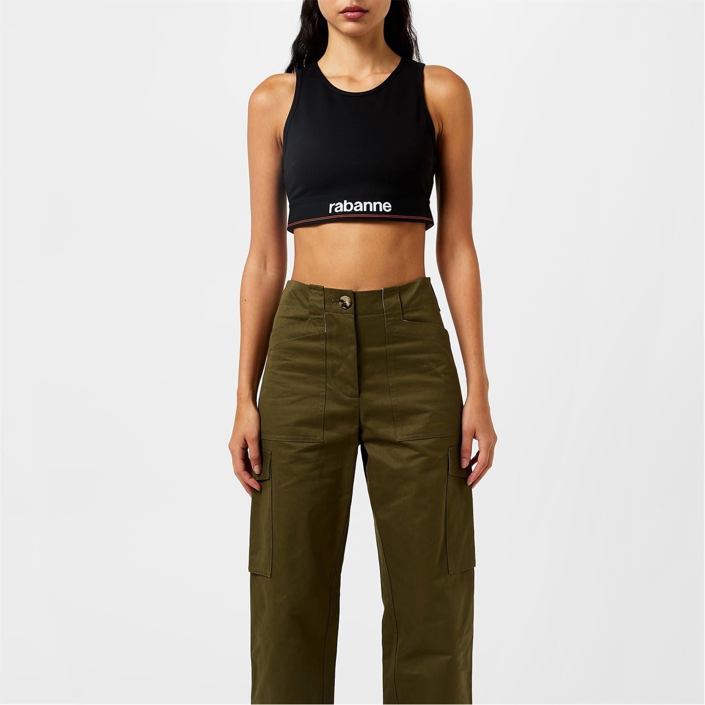Rabanne Cropped Slim Fit Crew Neck Tank