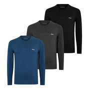 Boss 3 Pack Crew Neck Long Sleeve Regular Fit T-Shirt