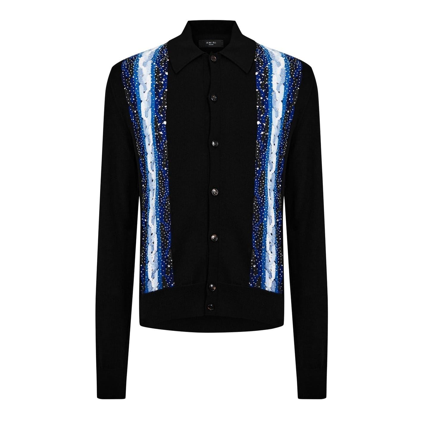 Amiri Crystal Long Sleeve Polo Shirt