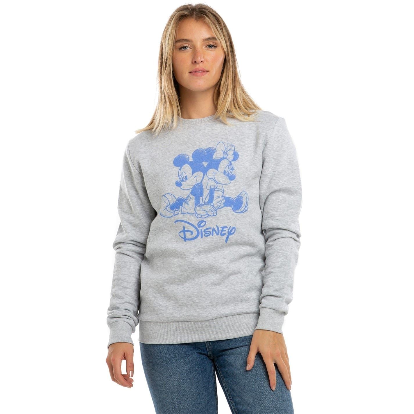 Disney Mickey Mouse Logo Print Crew Neck Sweater