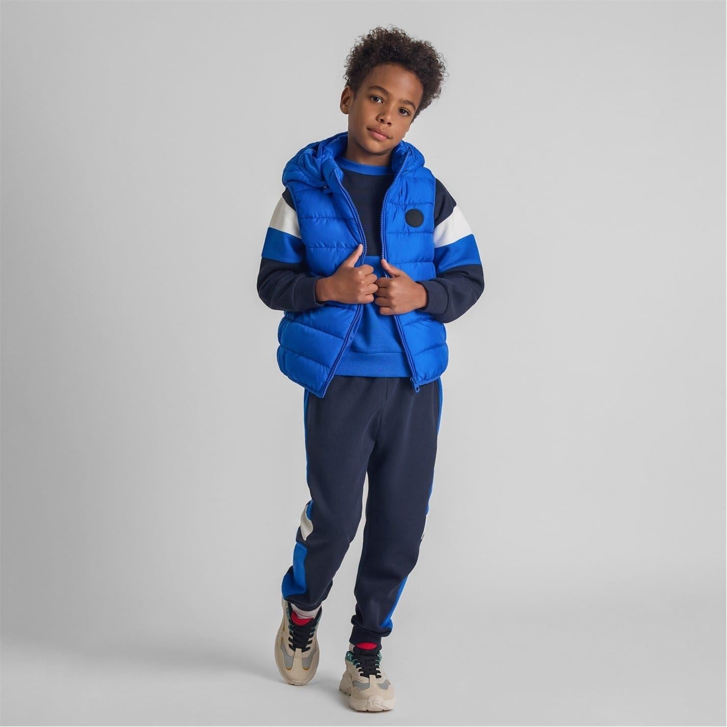 Minoti Boys Padded Gilet With Detachable Hood Cobalt Blue