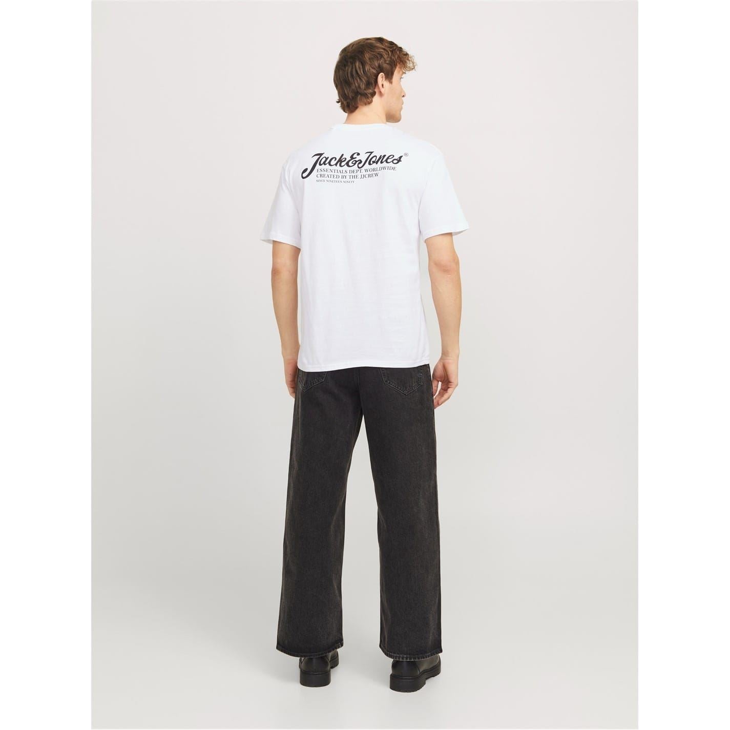 Jack and Jones Regular Fit Crew Neck Logo Print T-Shirt