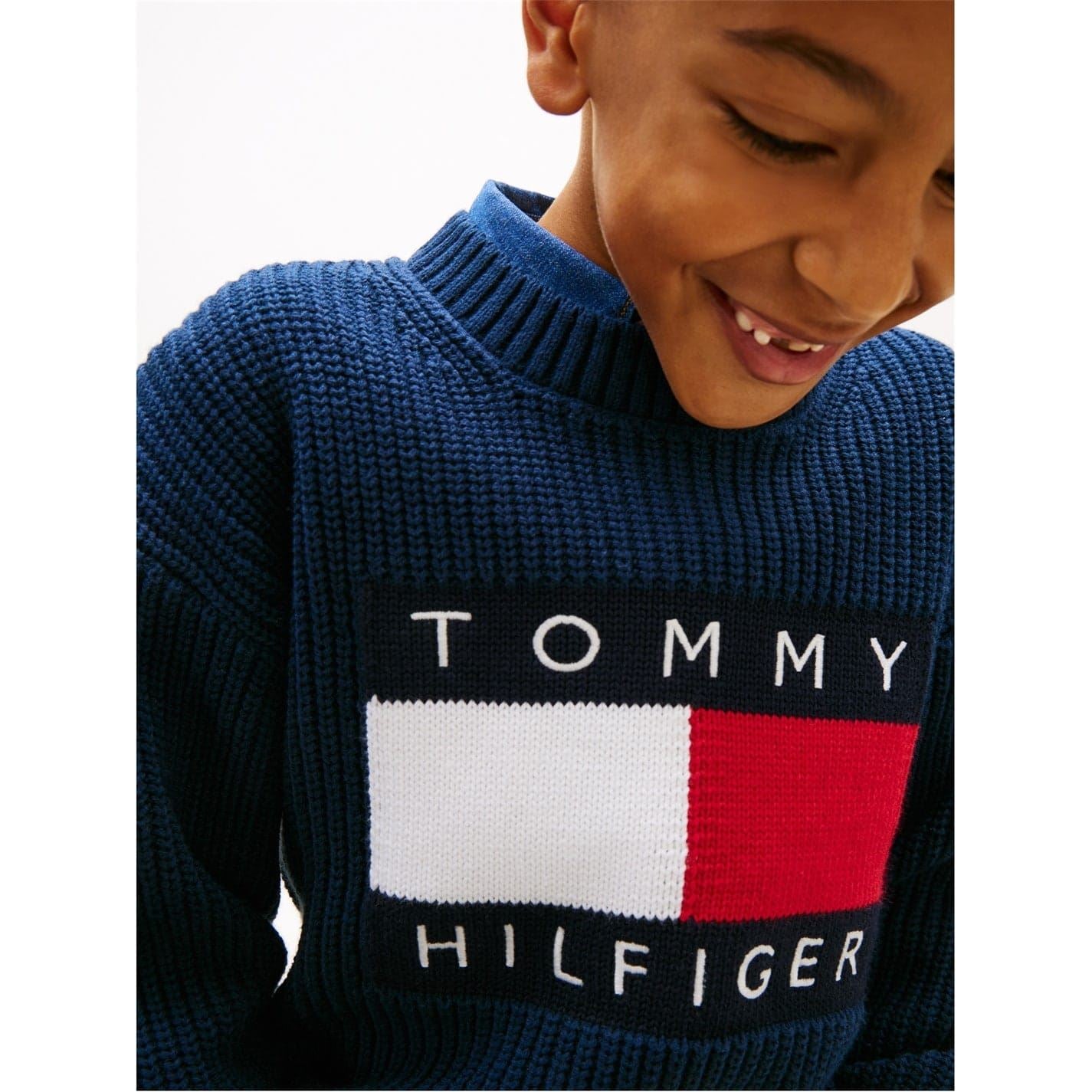Tommy Hilfiger Heritage Embroidered Crew Neck Ribbed Collar Sweater