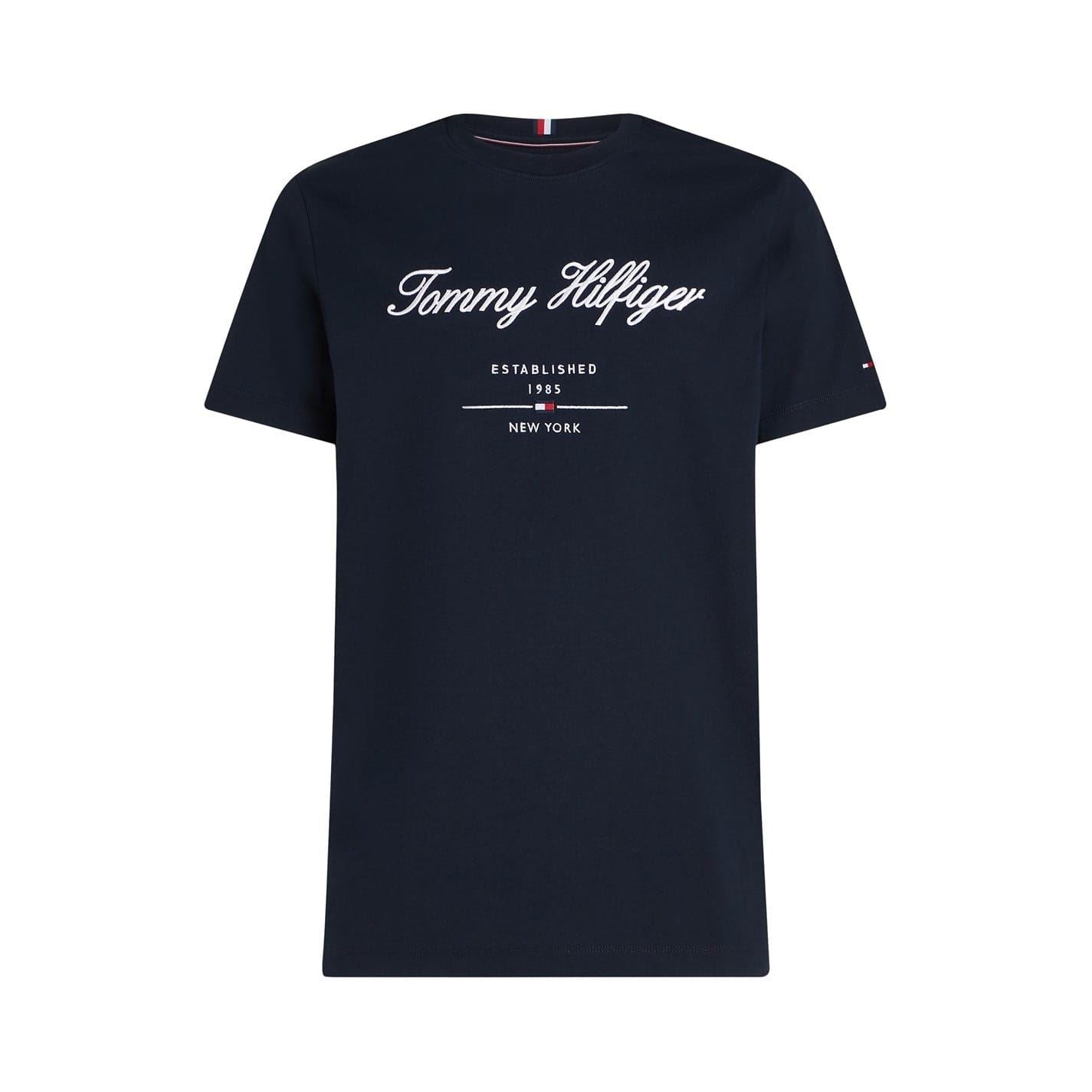 Tommy Hilfiger Logo Print Regular Fit Crew Neck T-Shirt