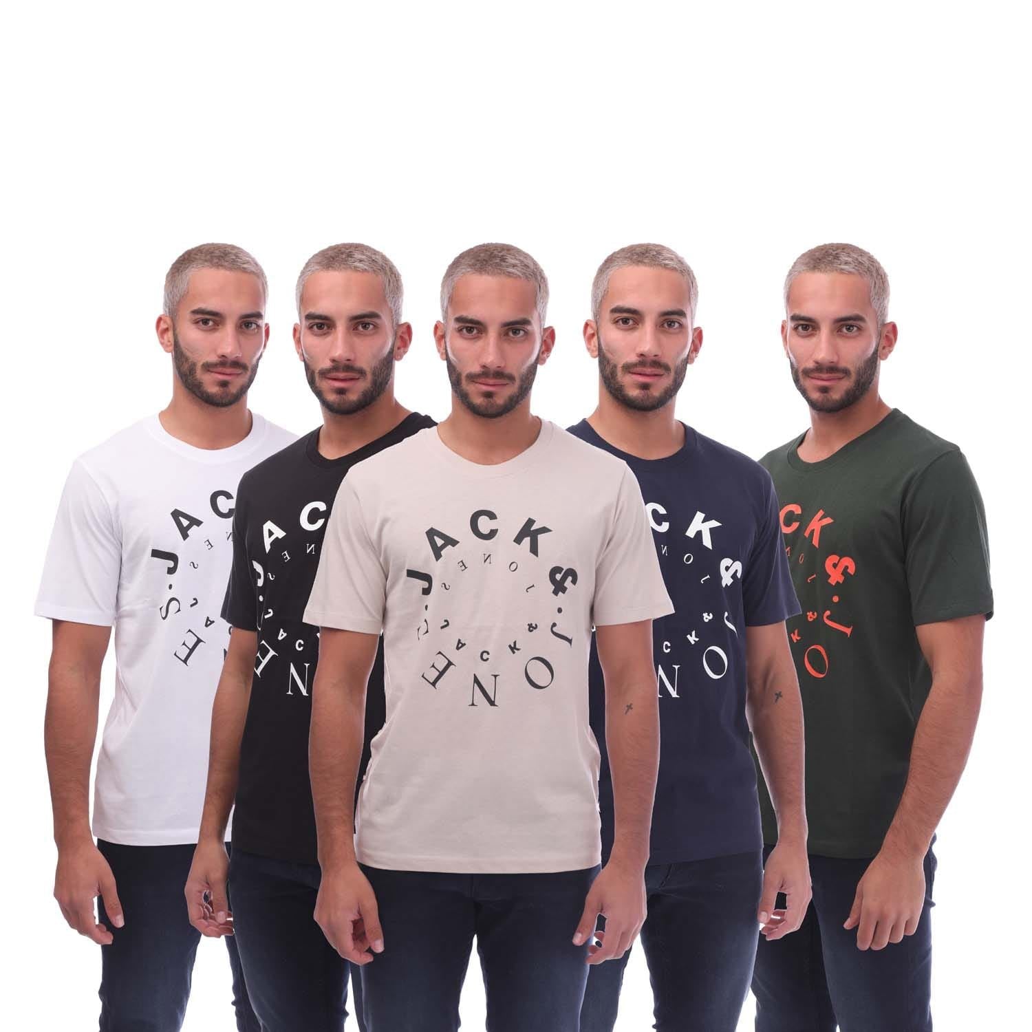 Jack and Jones Mens Warrior S 5 Pack T-Shirts