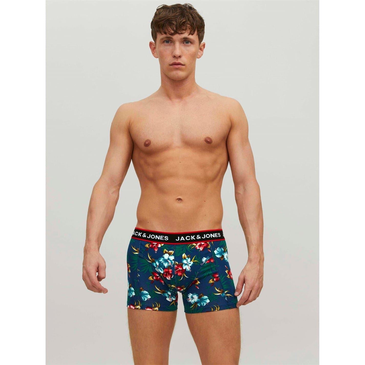 Jack and Jones Floral Patterned 3 Pack Trunck