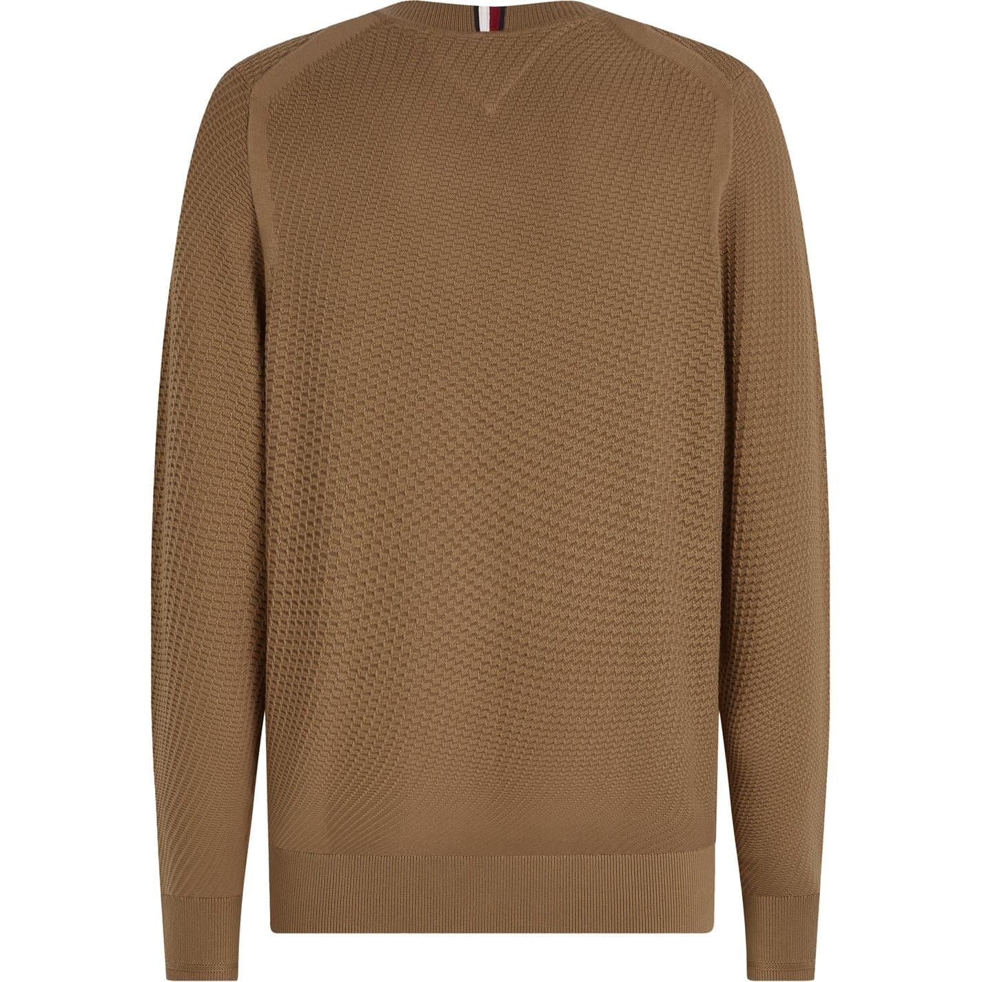 Tommy Hilfiger Crew Neck Ribbed Collar Long Sleeve Sweater