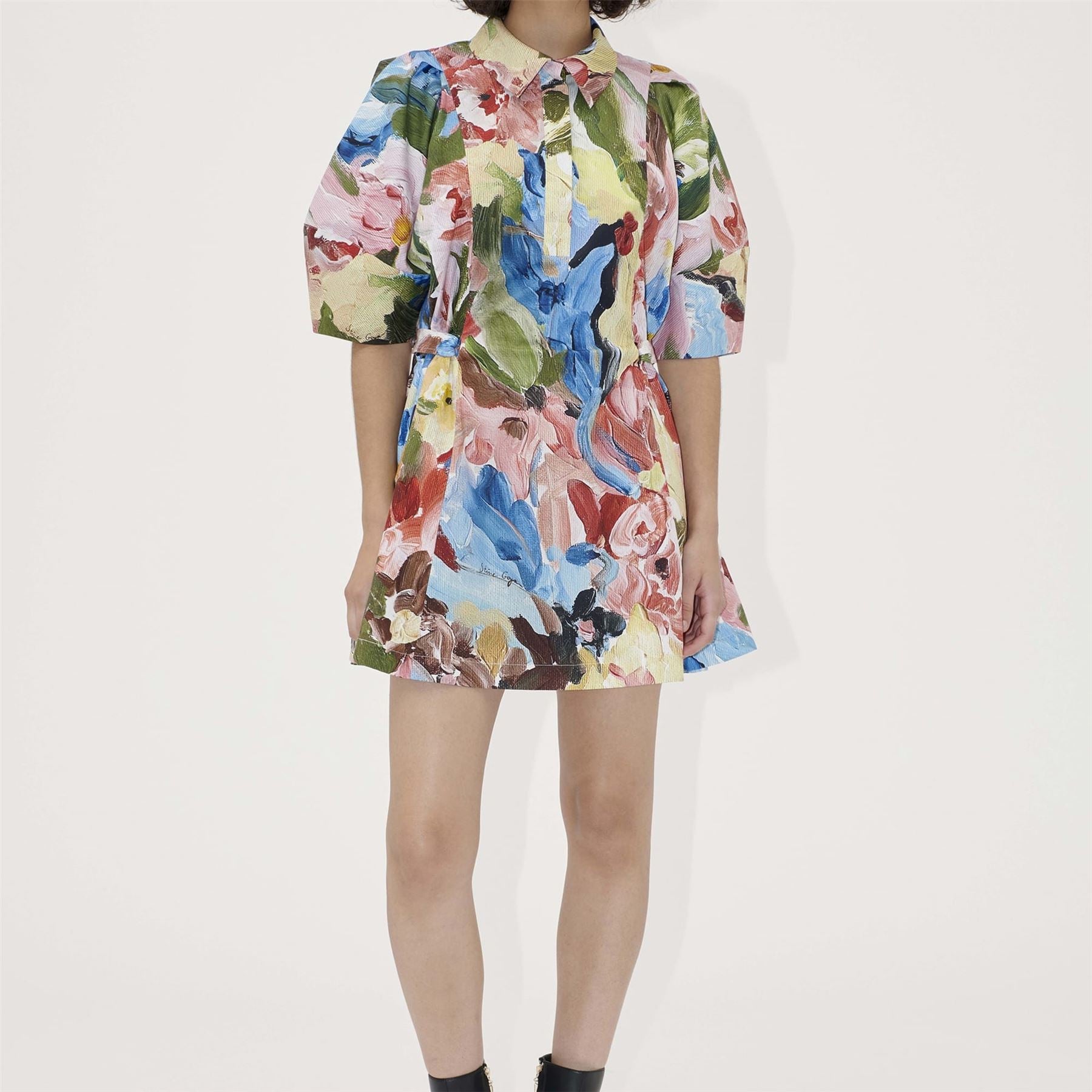 Stine Goya Structured Sleeve Mini Dress