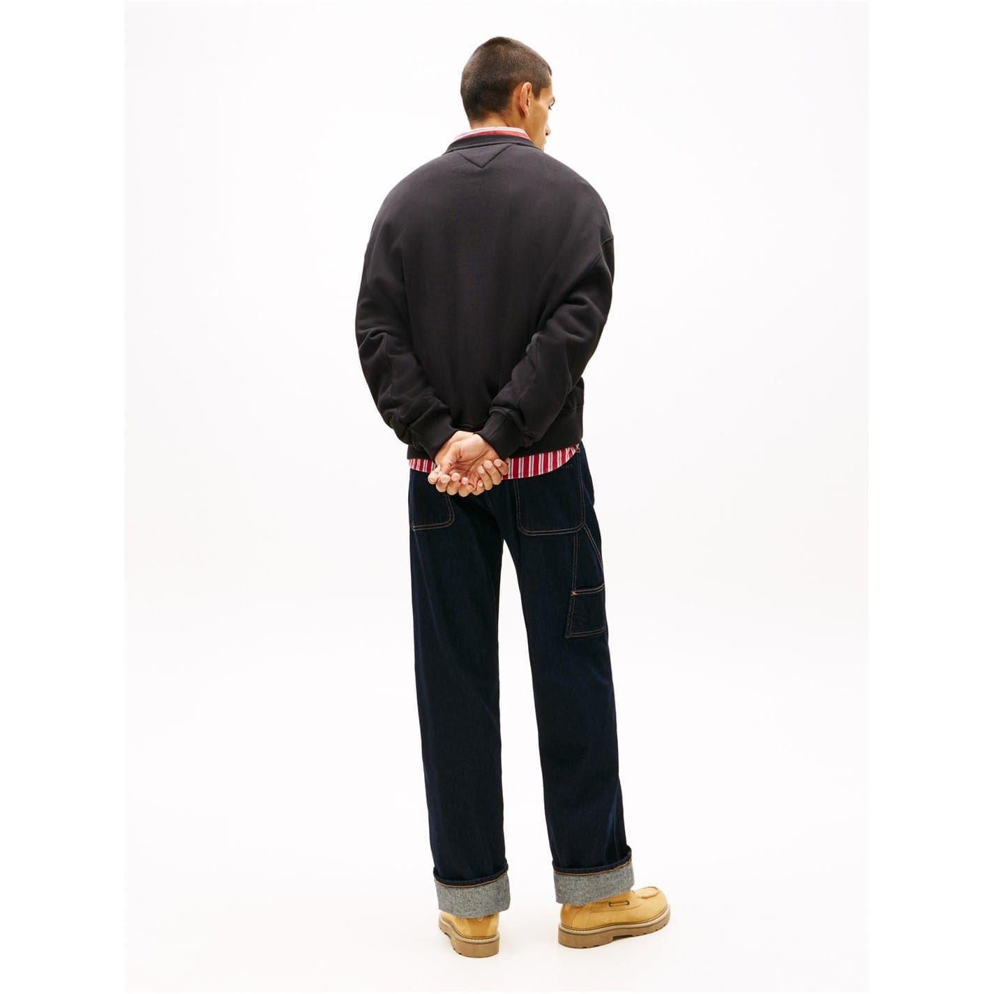 Tommy Jeans Flag Graphic Crew Neck Long Sleeve Sweatshirt