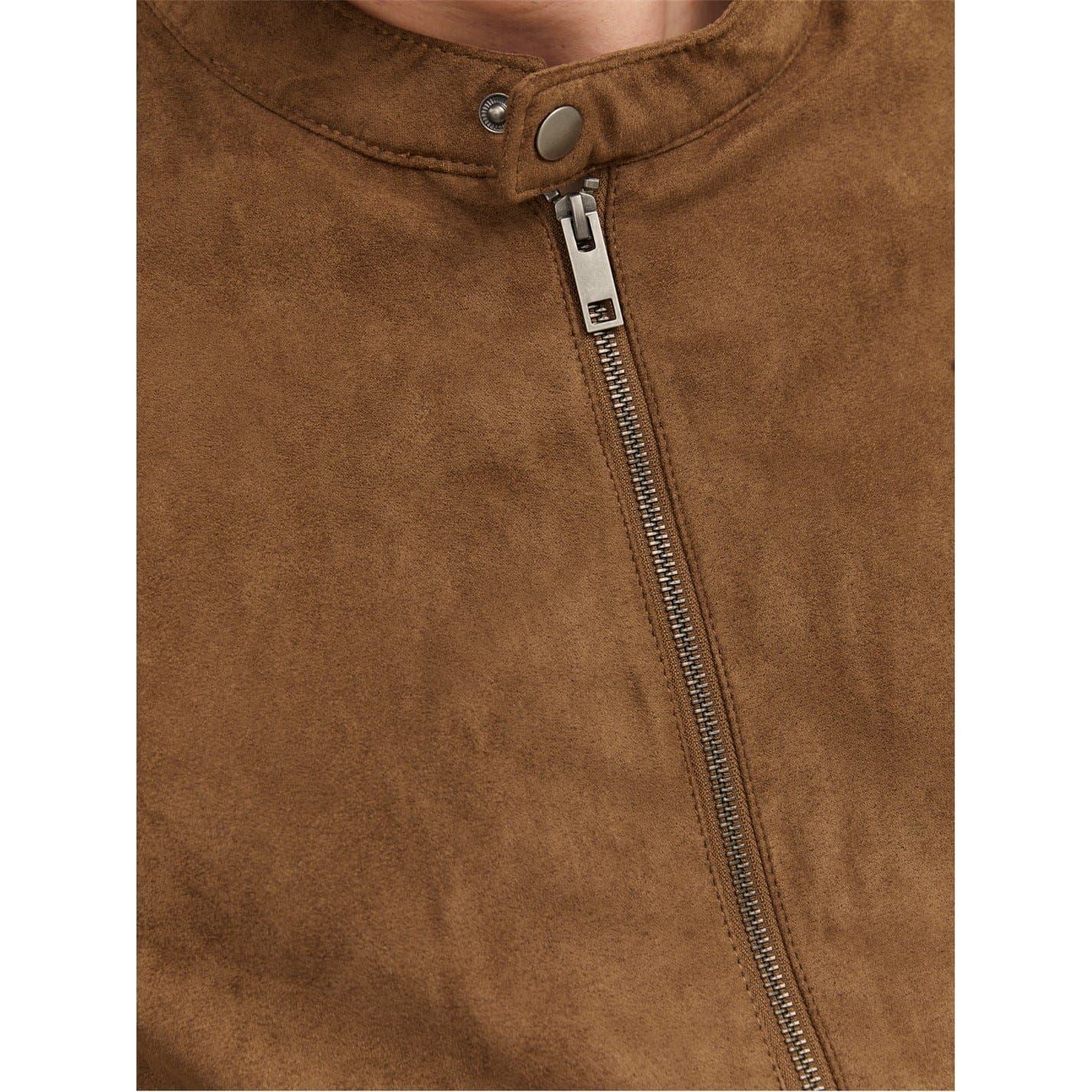 Jack and Jones Solid Patterned Zipped Pocket Jacket