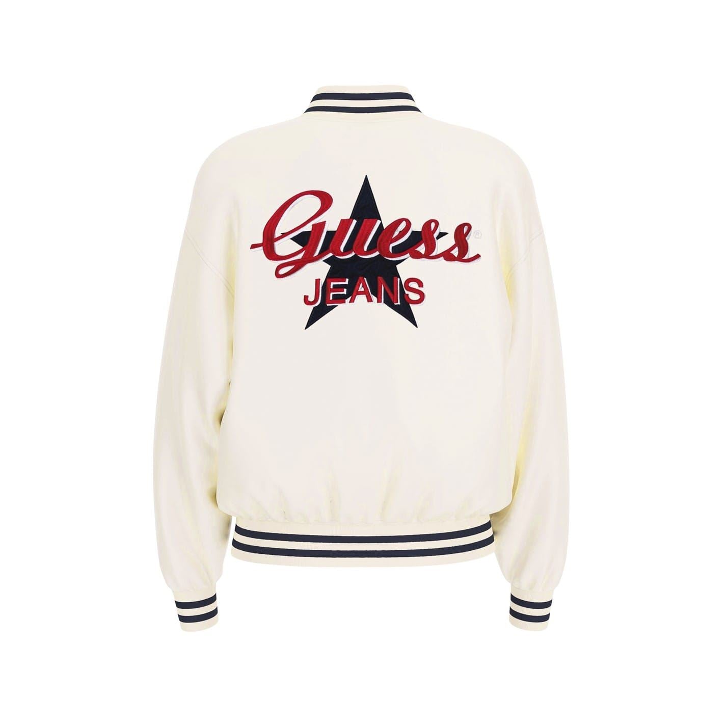 Guess Relaxed Fit Ribbed Cuff Bomber Jacket