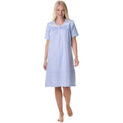 Camille Percent  Cotton Short Sleeve White Polka Dot Nightdress