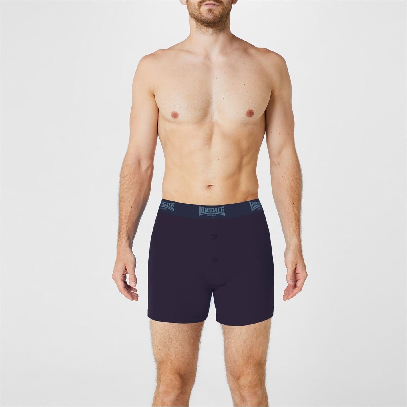 lonsdale Mens 2 Pack Boxer Shorts