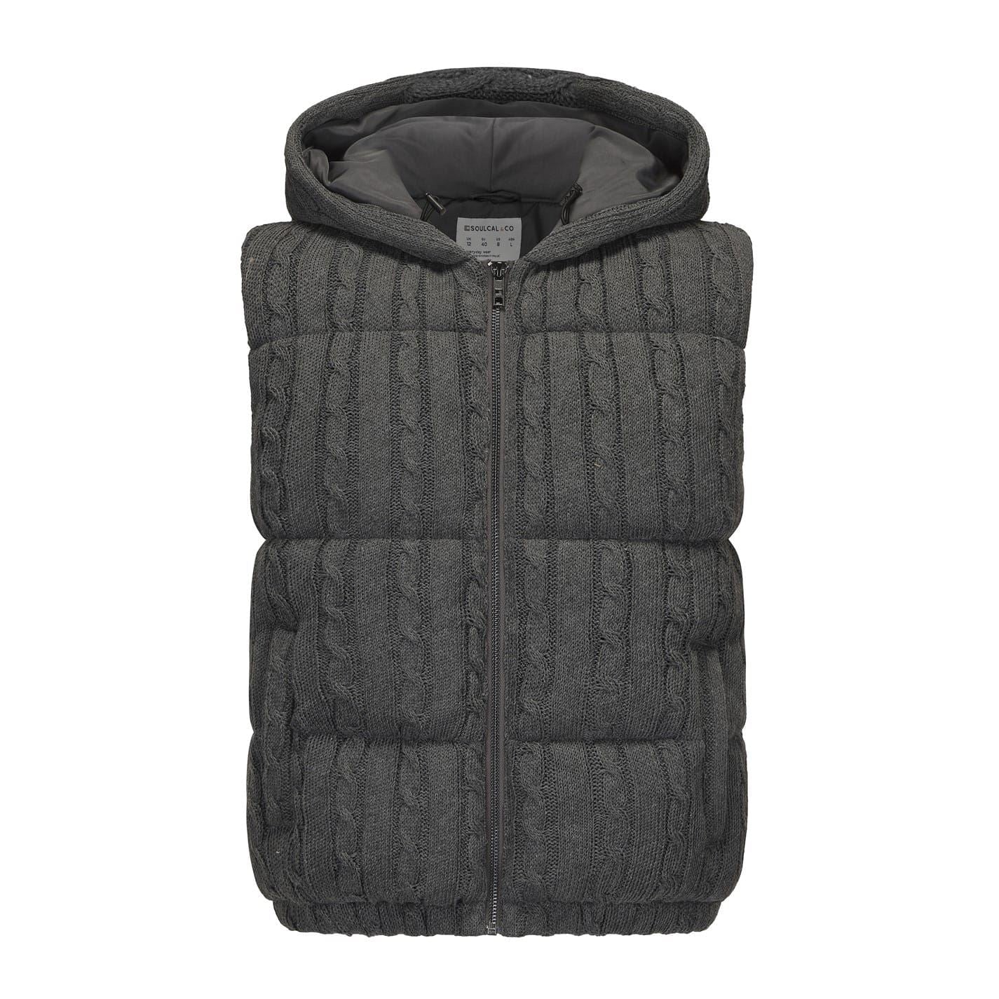 SoulCal Cable Knit Hooded Gilet
