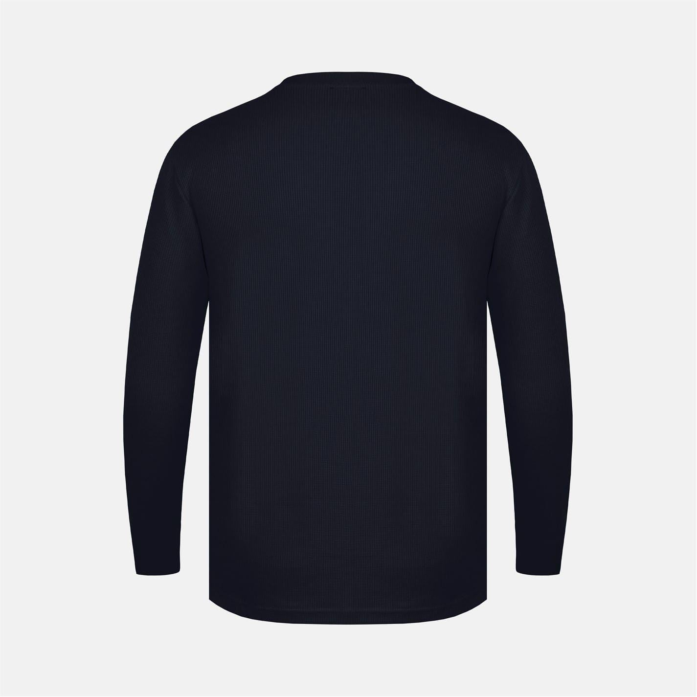 Fabric Waffle Crew Neck Long Sleeve T-Shirt