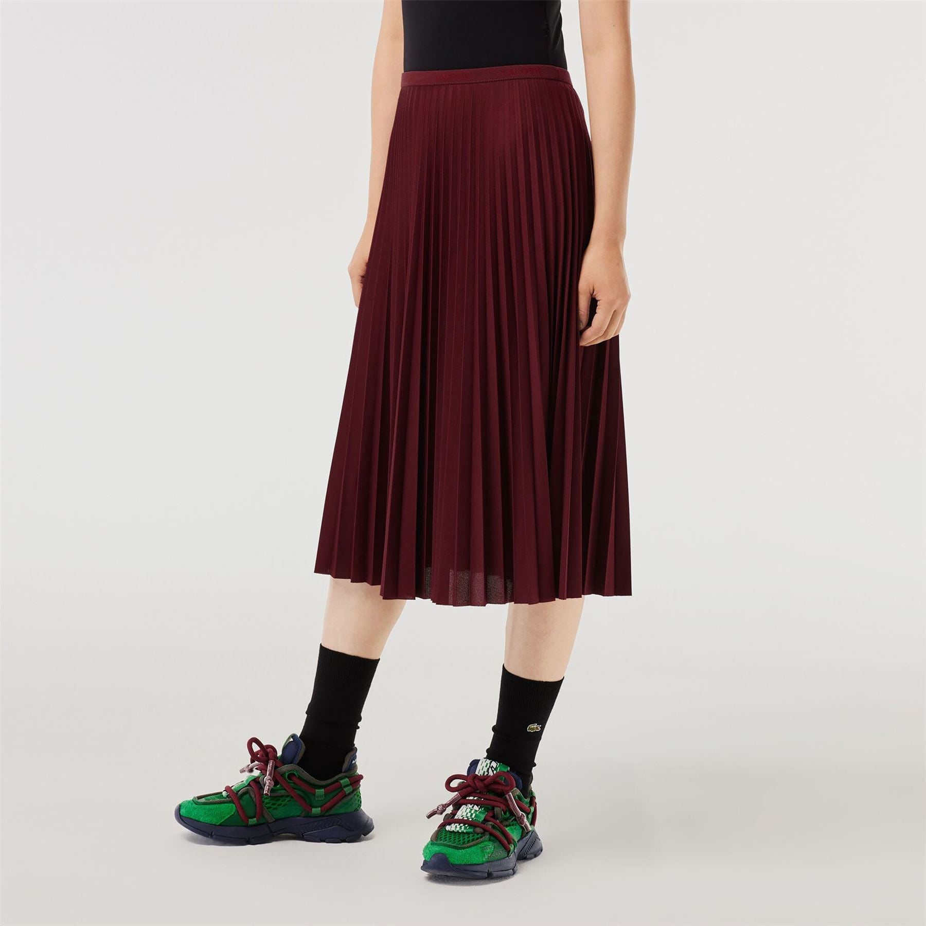 Lacoste Elasticated Waist Flowing Pleated Skirt