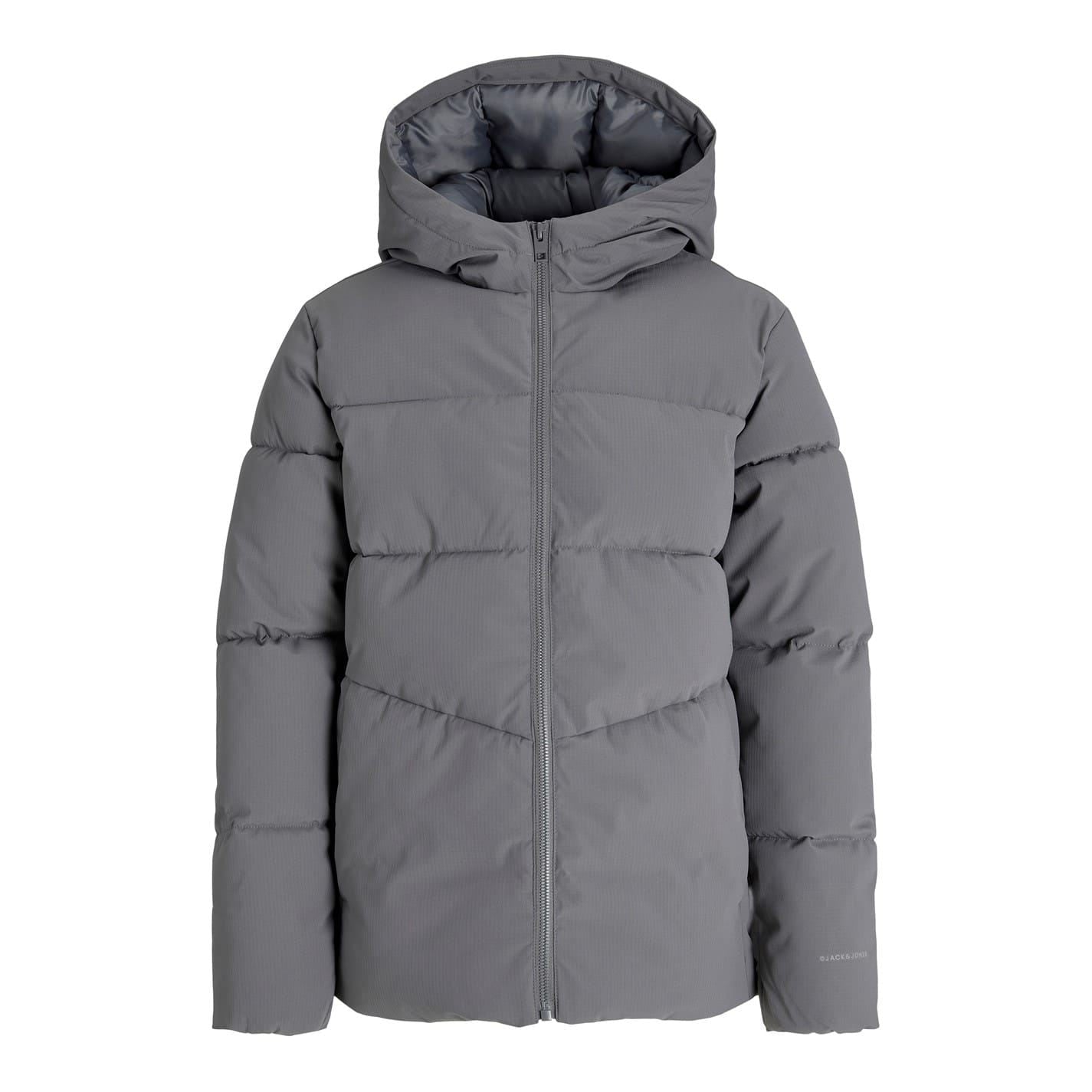 Jack and Jones Global Hooded Solid Patterned Puffer Jacket