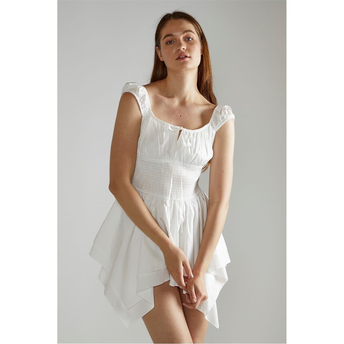 Narrated White Skater Mini Dress