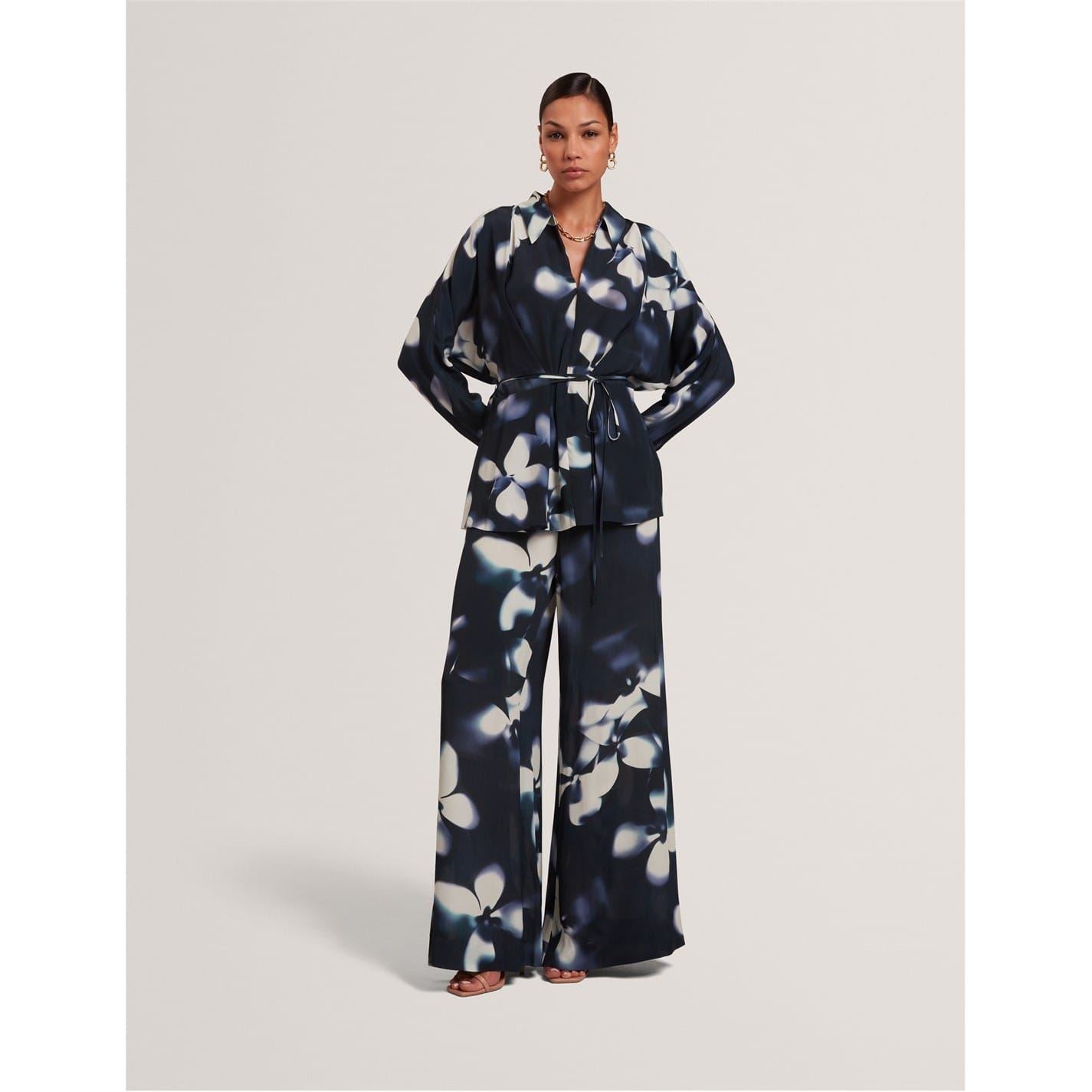 Ted Baker Collared Neck Long Sleeve Drop Shoulder Shirt