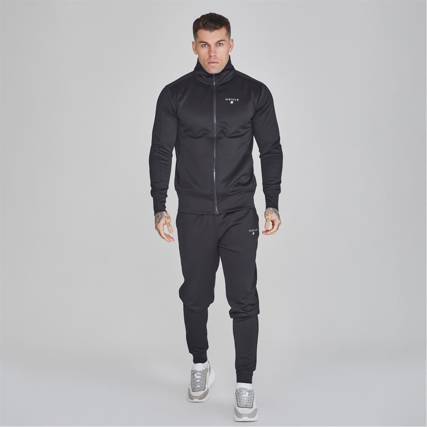 SikSilk Ess Zip Neck Long Sleeve Athletic Top