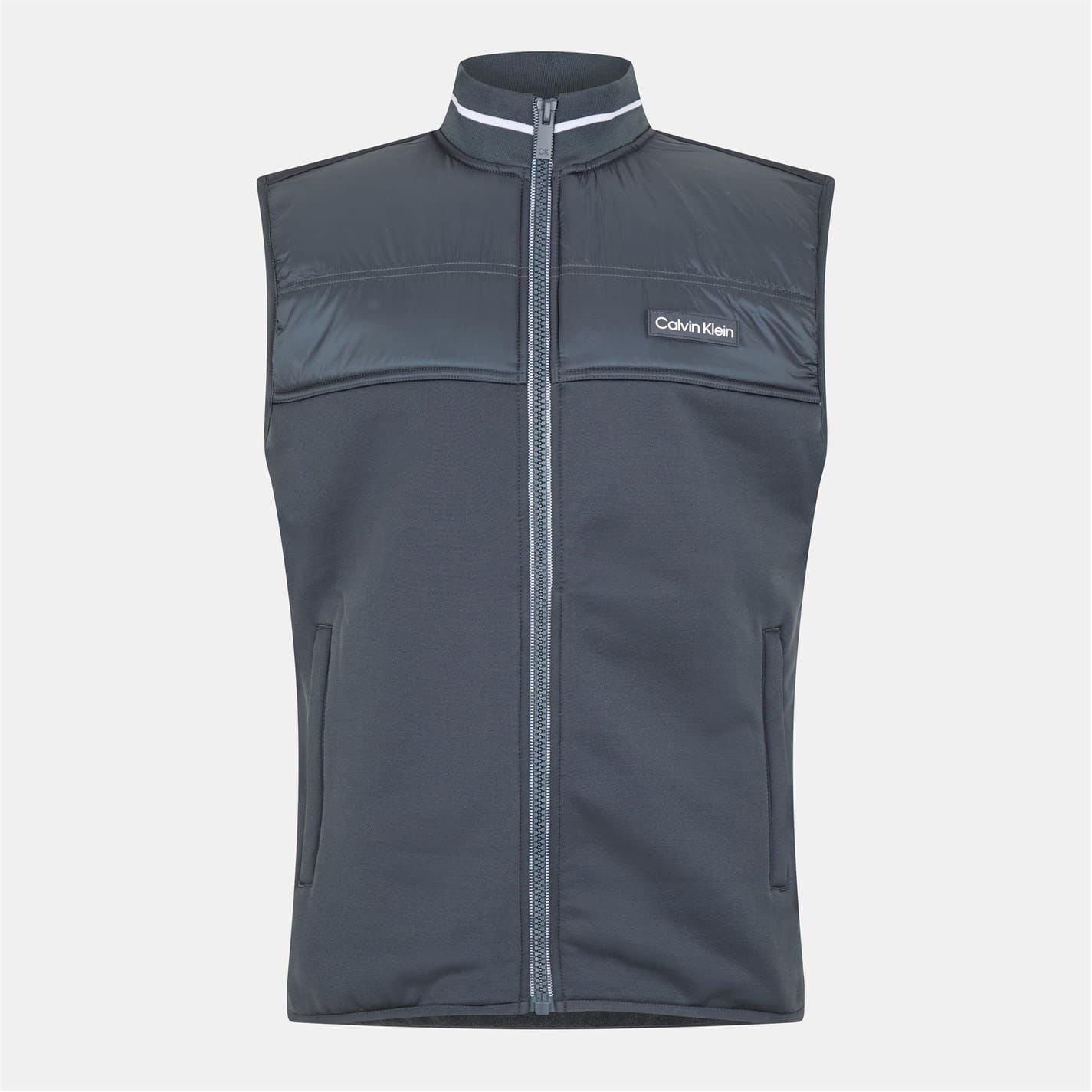 Calvin Klein Golf Solid Patterned Full-Zip Gilet