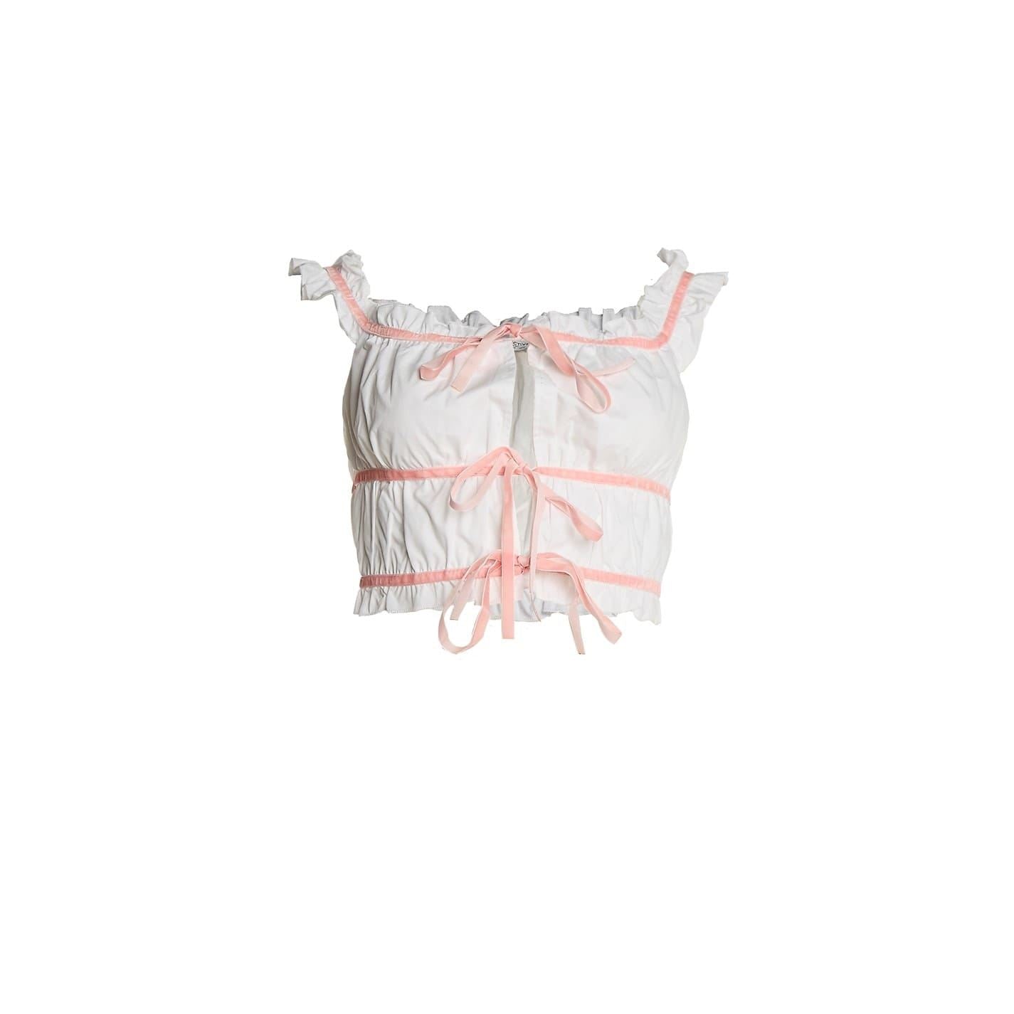 Collective The Label The Label White Lace Up Crop Top