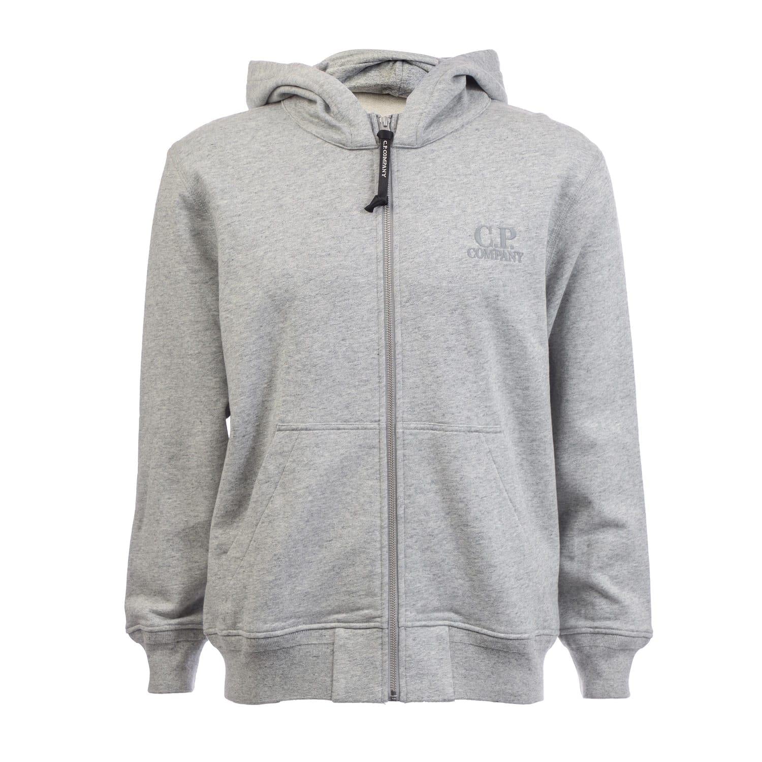 C.P. Company Diagonal Raised Fleece Logo Full-Zip Hoodie
