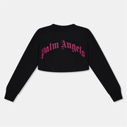 Palm Angels Long Sleeve Crew Neck Crop T-Shirt