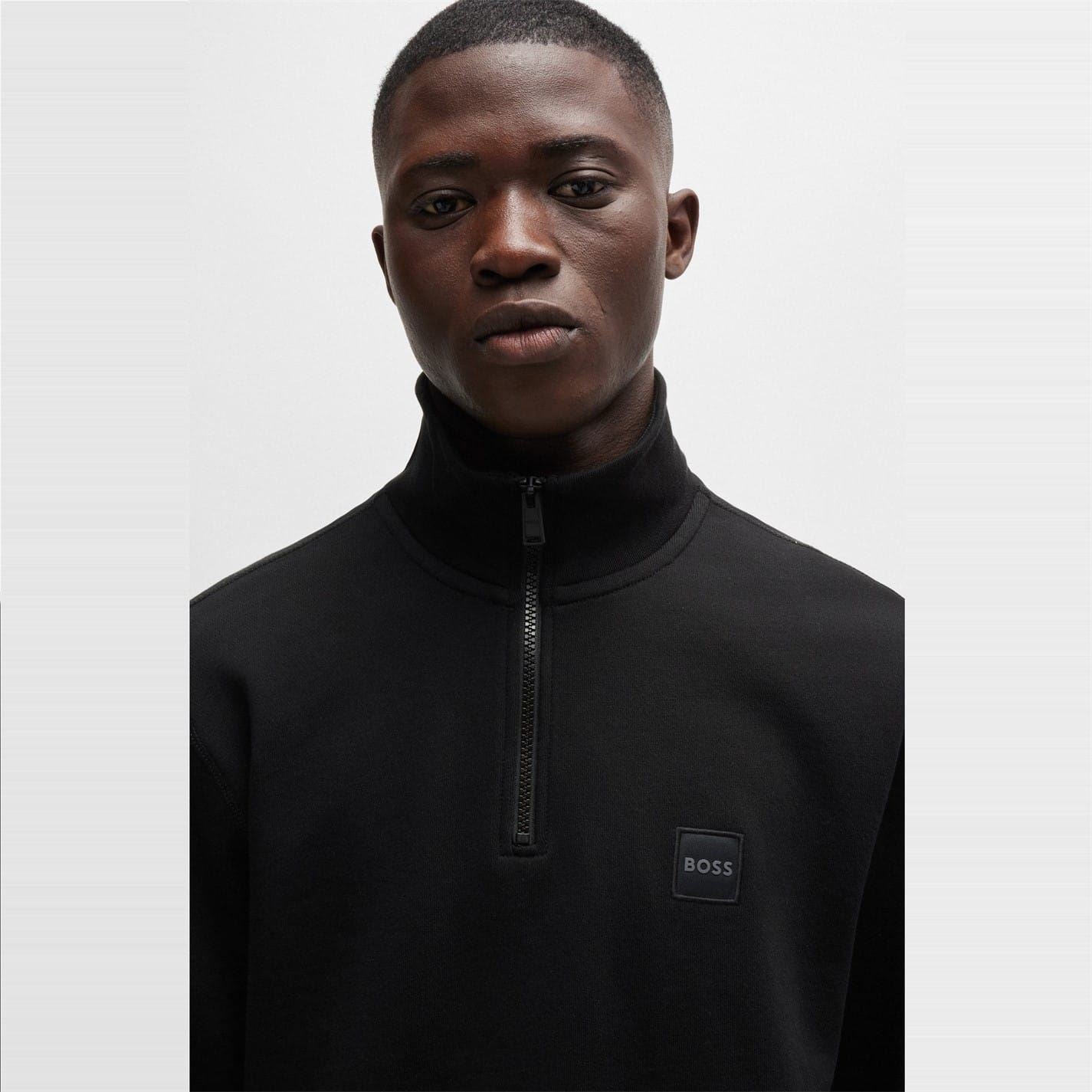 Boss Zetrust Zip Neck Soft Terryclover The Head Sweatshirt