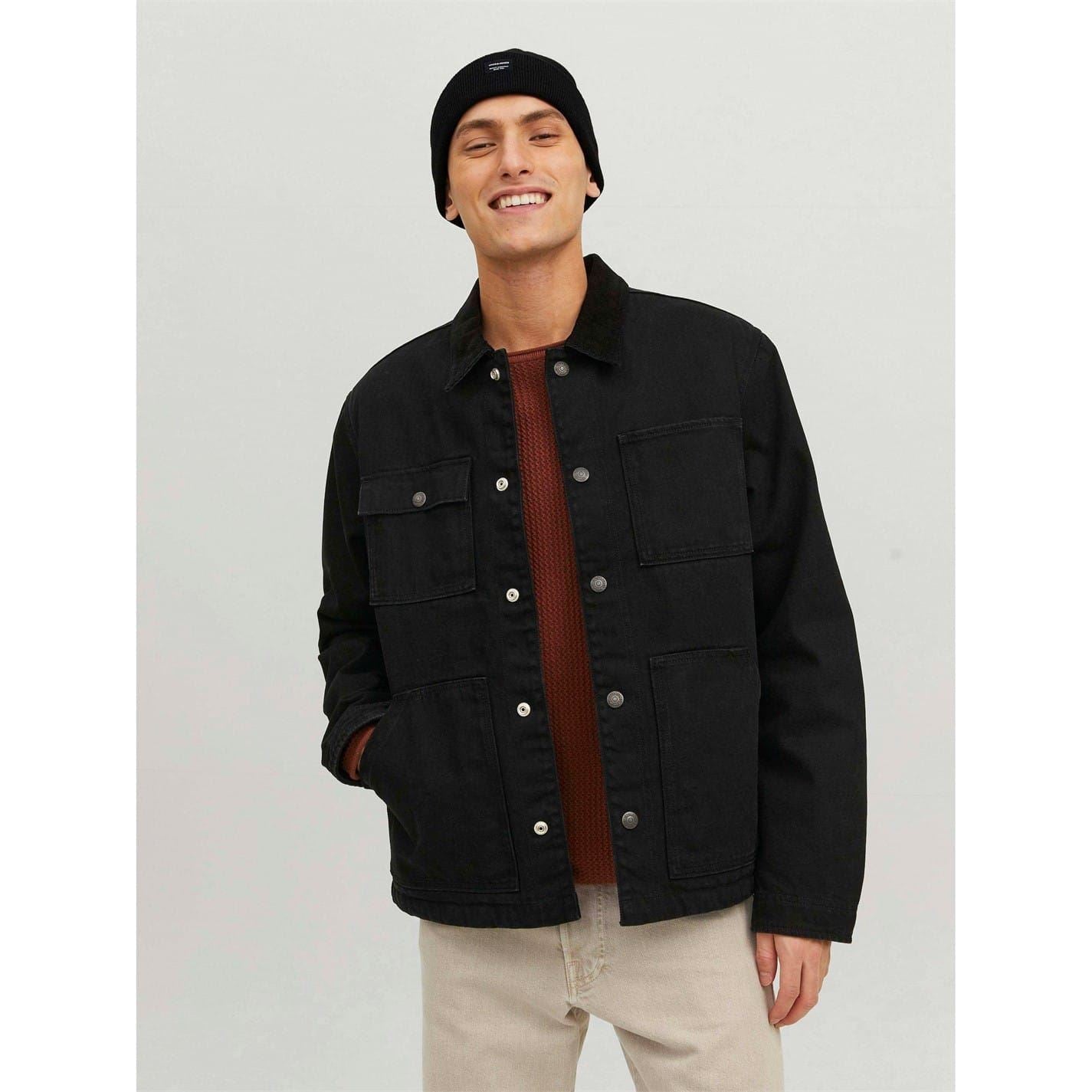 Jack and Jones Solid Patterned Wordmark Logo Beanie