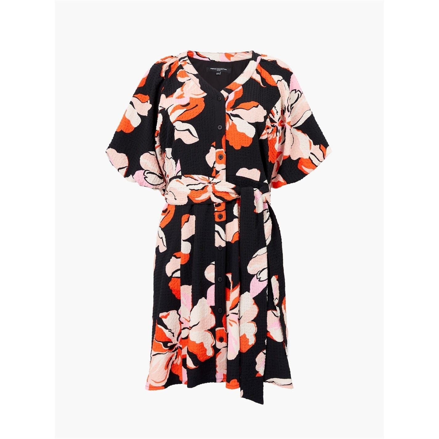 French Connection Milani V-Neck Mini A-Line Dress