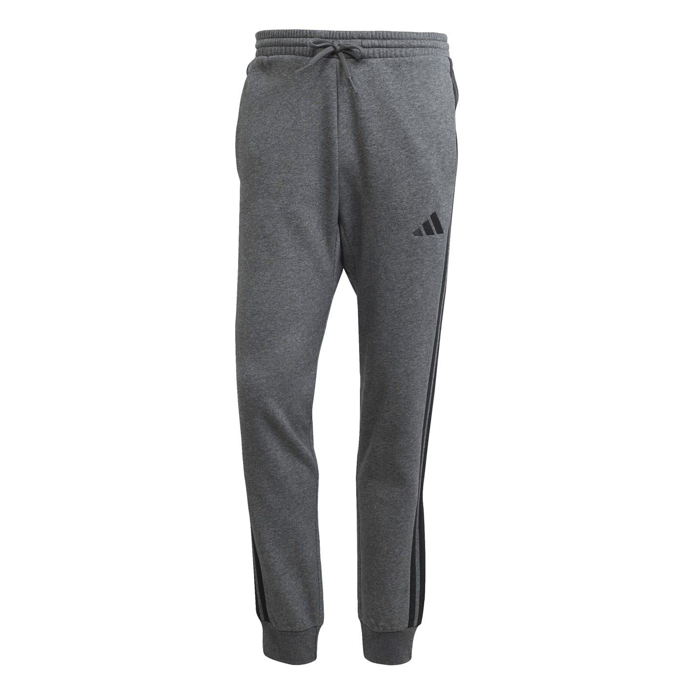 adidas Fleece Tapered Cuff 3 Stripes Joggers