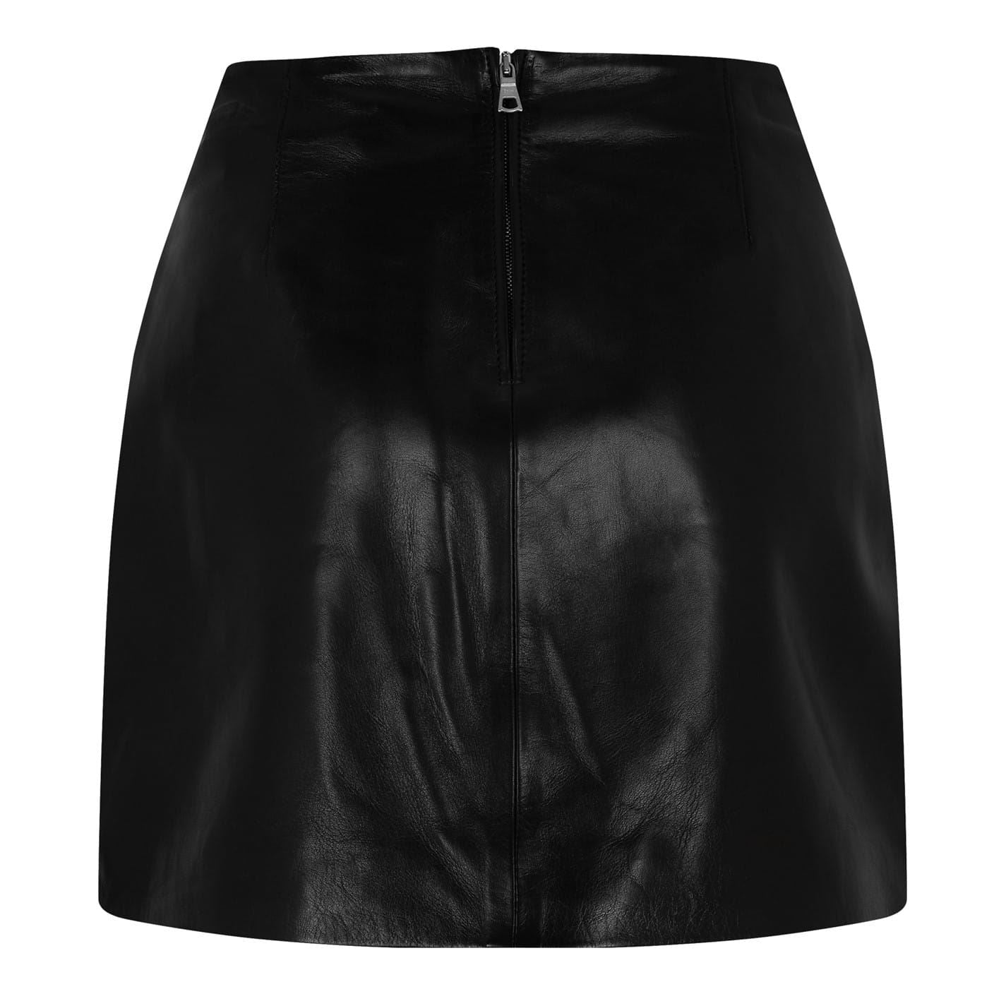 Palm Angels Buttons Leather Mini Skirt