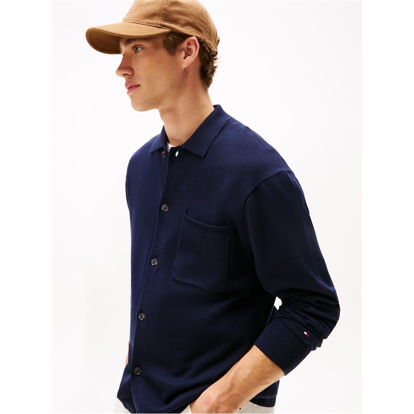 Tommy Hilfiger Solid Patterned Ribbed Cuff Overshirt