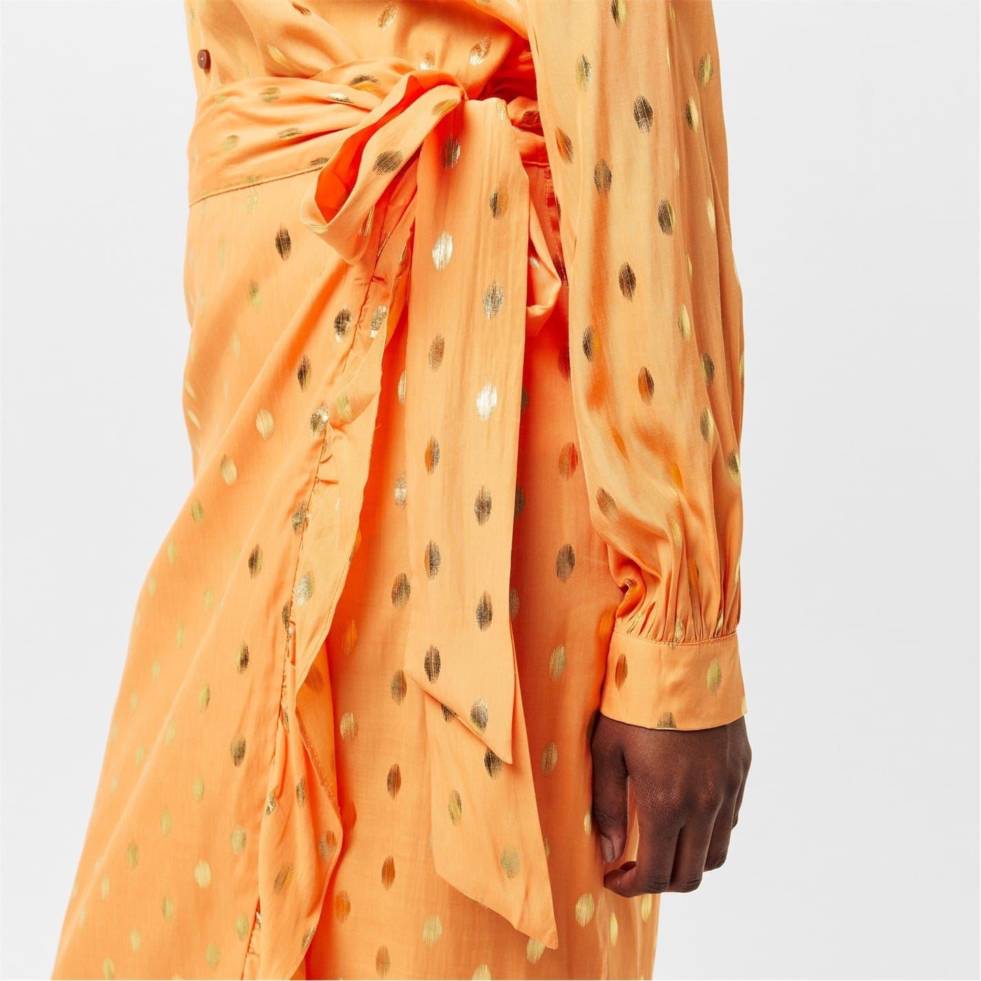 Never Fully Dressed Fleck Jaspre Midi Polka Dot Wrap Skirt