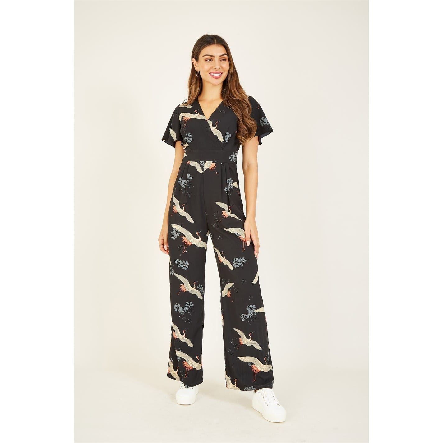 Yumi Crane Print Jumpsuit