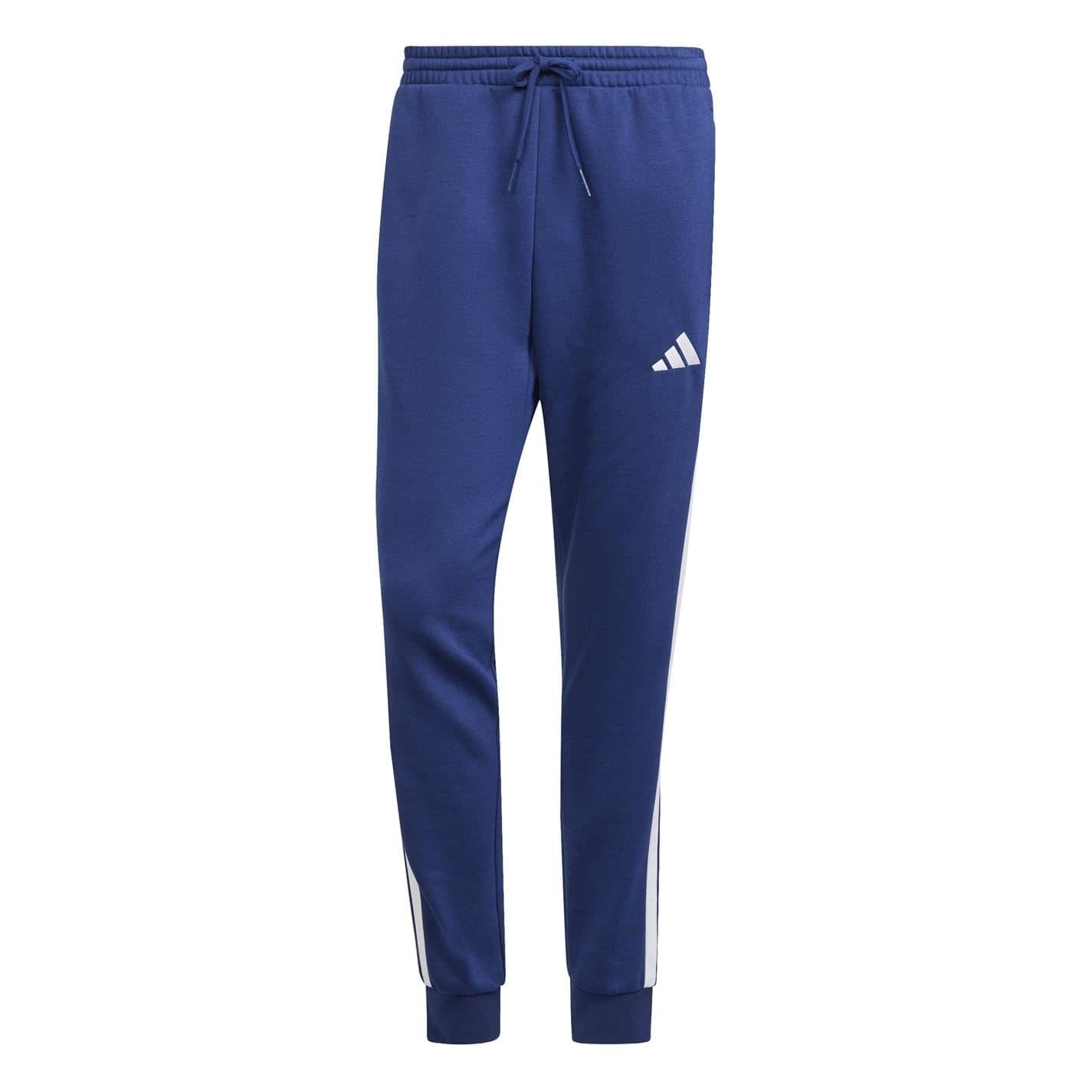 adidas Fleece Tapered Cuff 3 Stripes Joggers