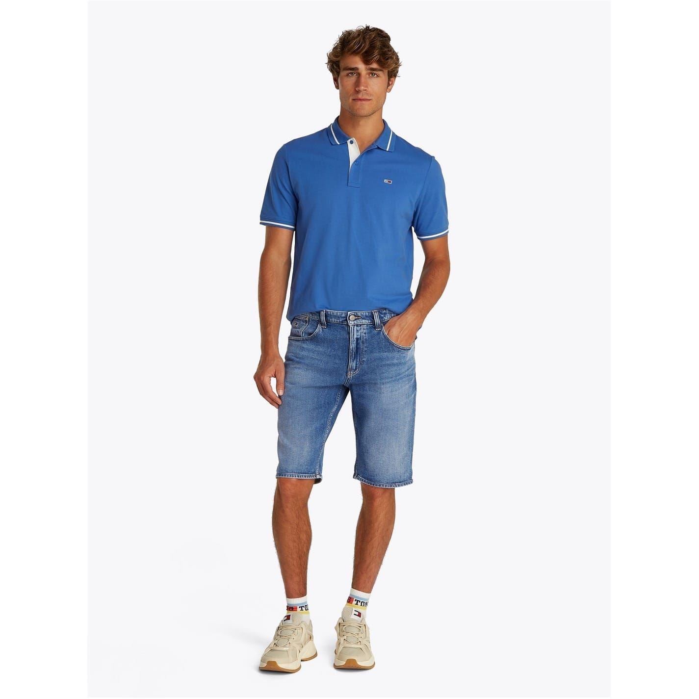 Tommy Jeans Denim Bermuda Shorts Solid Patterned