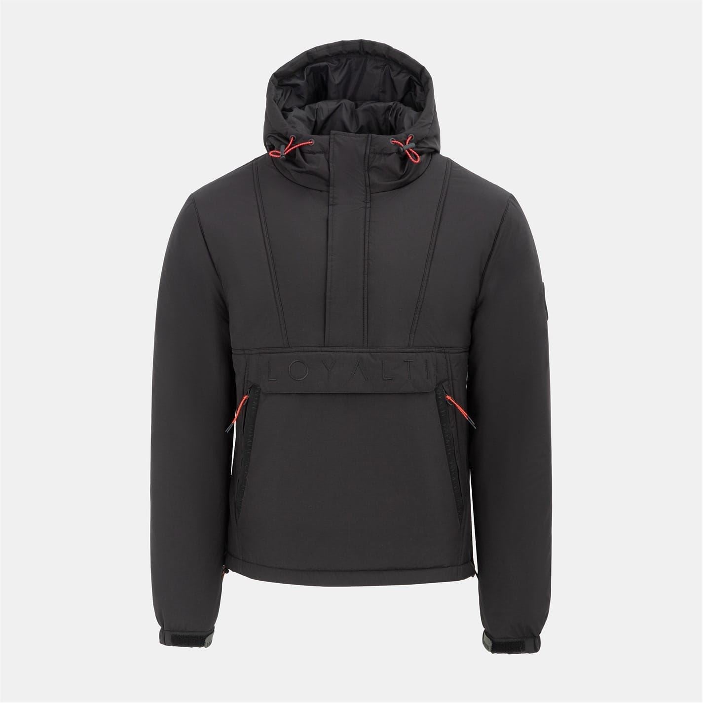 Loyalti Vision Hooded Half Zipper Solid Patterned Bomber Jacket