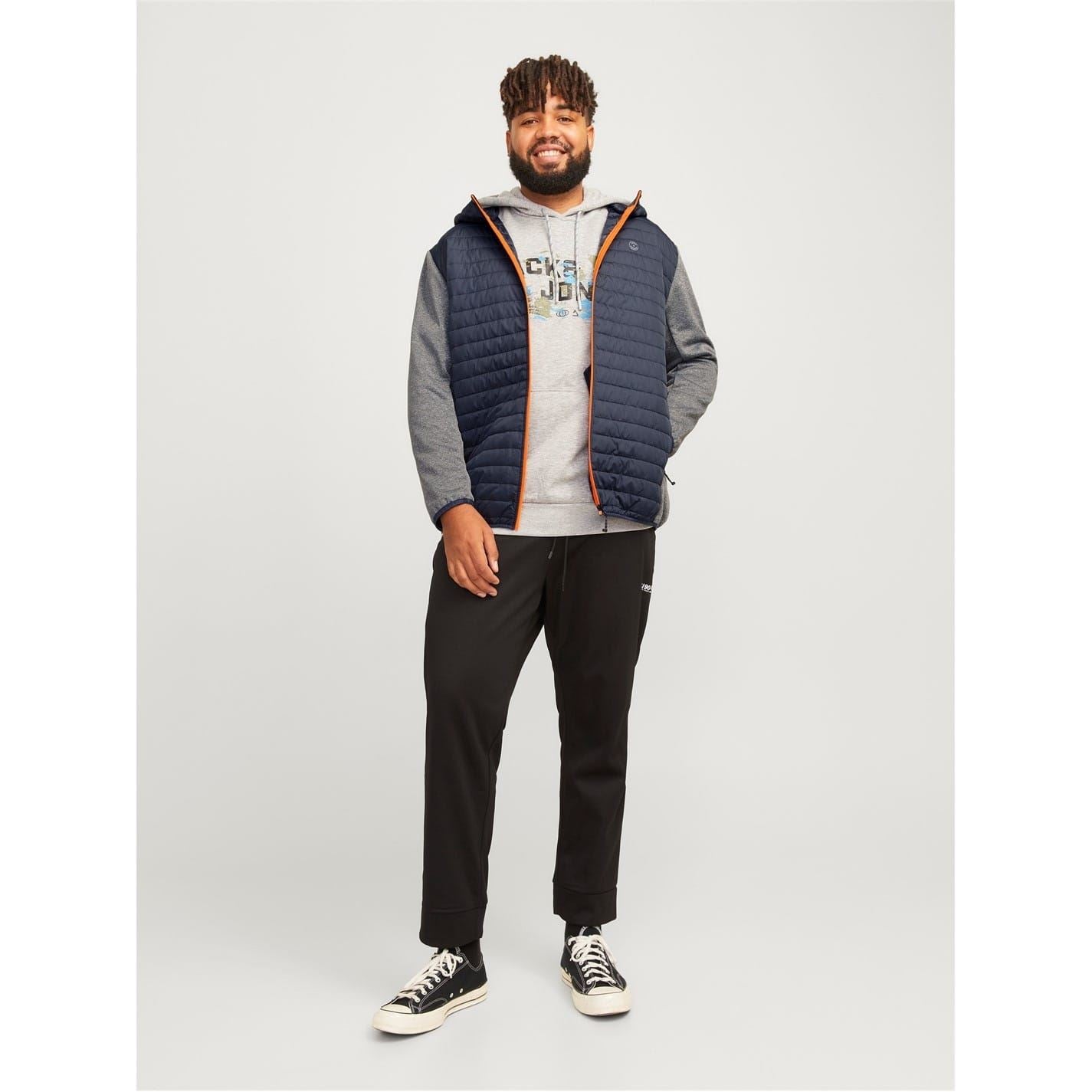 Jack and Jones Solid Patterned Hooded Ribbed Cuff Puffer Jacket