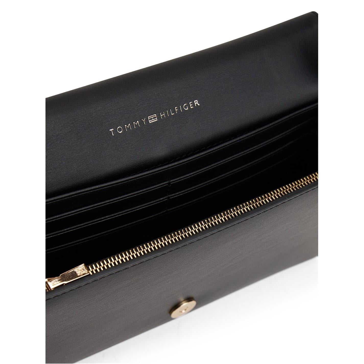 Tommy Hilfiger Icon Wallet on Chain with Gold Tone Hardware