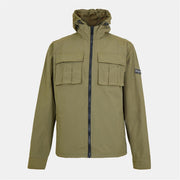 NICCE Hooded Snap Button Solid Patterned Overshirt