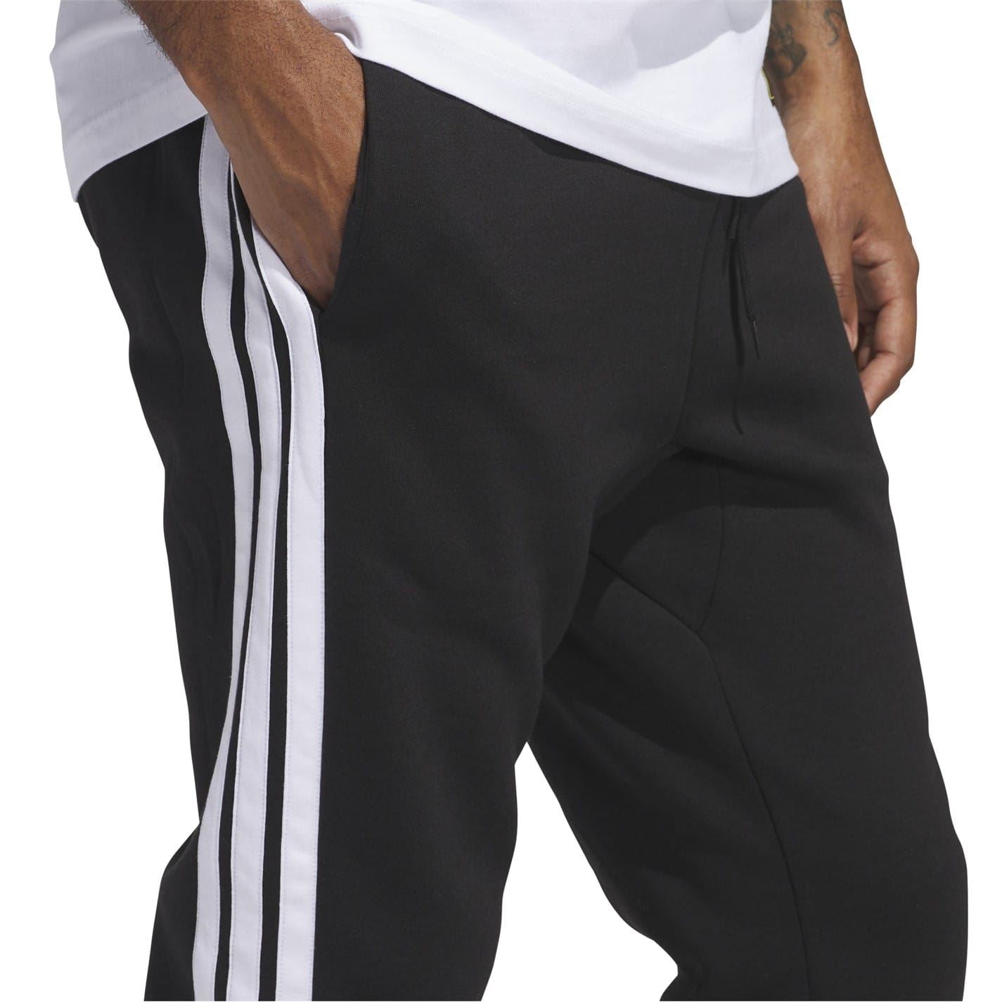 adidas Fleece Tapered Cuff 3 Stripes Joggers