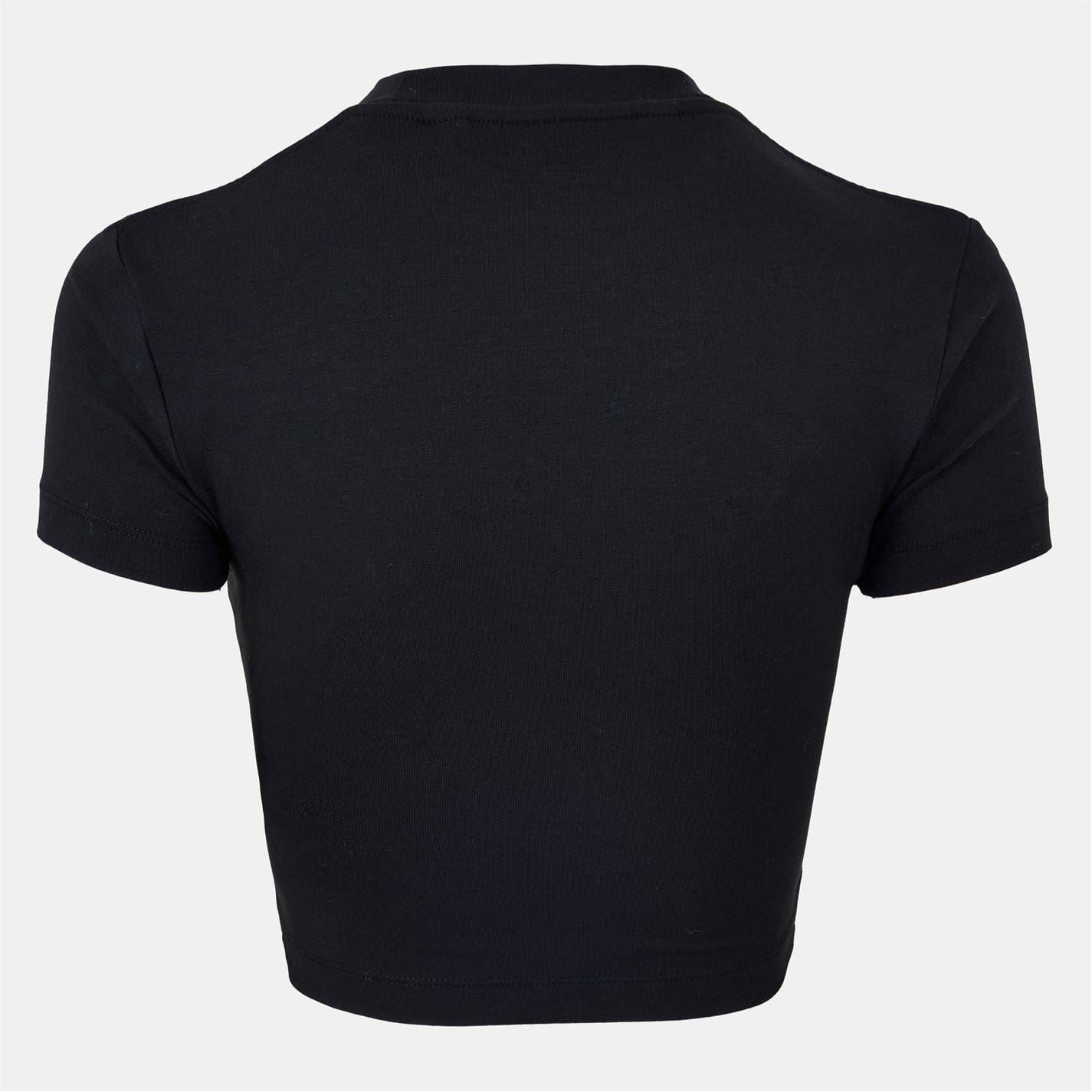 Palm Angels Slim Fit Mock Neck Cropped Baby T-Shirt